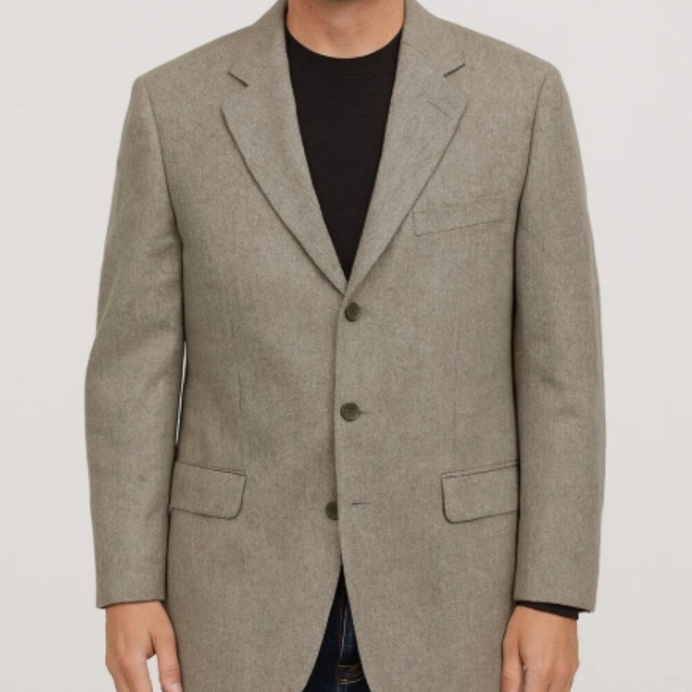Oscar De La Renta Mens Wool Cashmere Blend Sports Coat Blazer Jacket 46R Camel